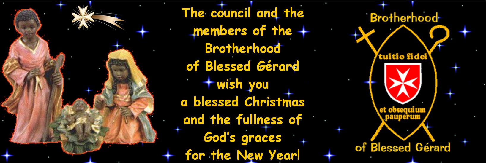 Christmas greeting from the Brotherhood of Blessed Gérard in the original 2019 circular