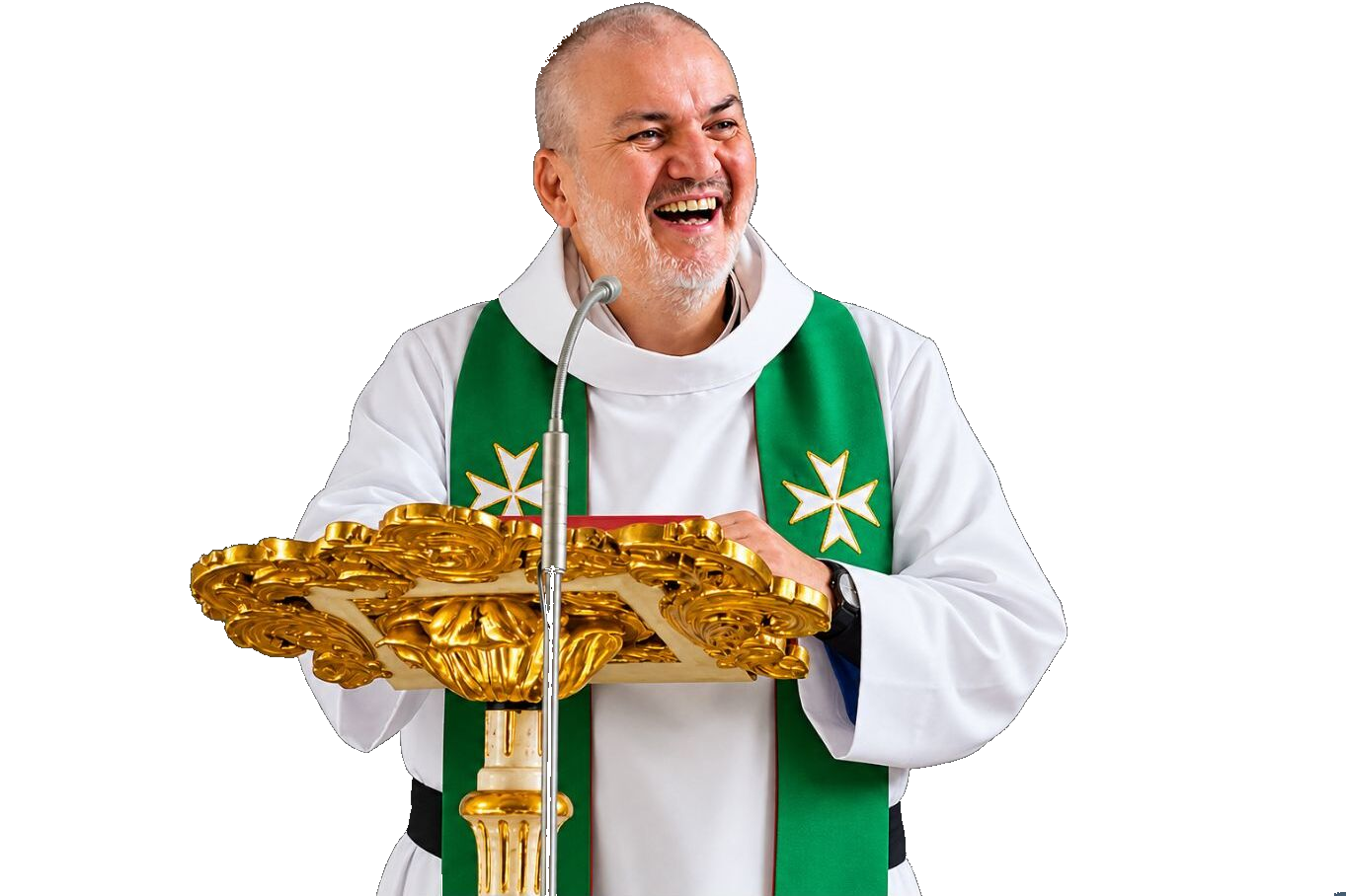 Pater Gerhard bei der Predigt
