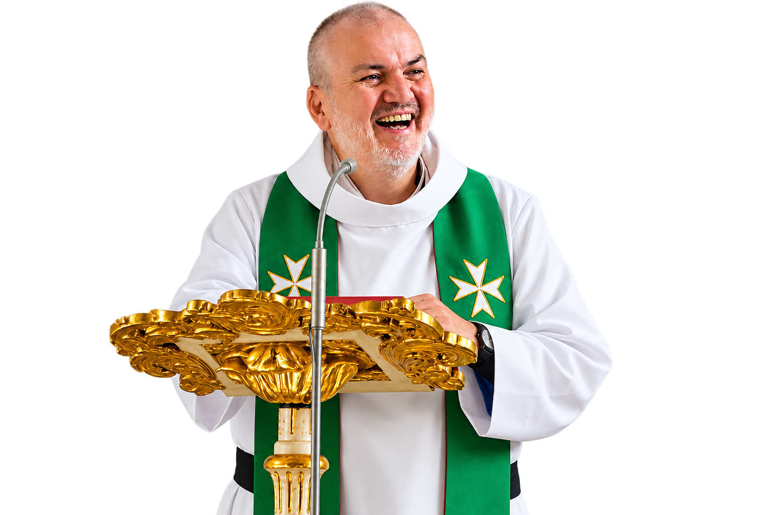 Pater Gerhard bei der Predigt